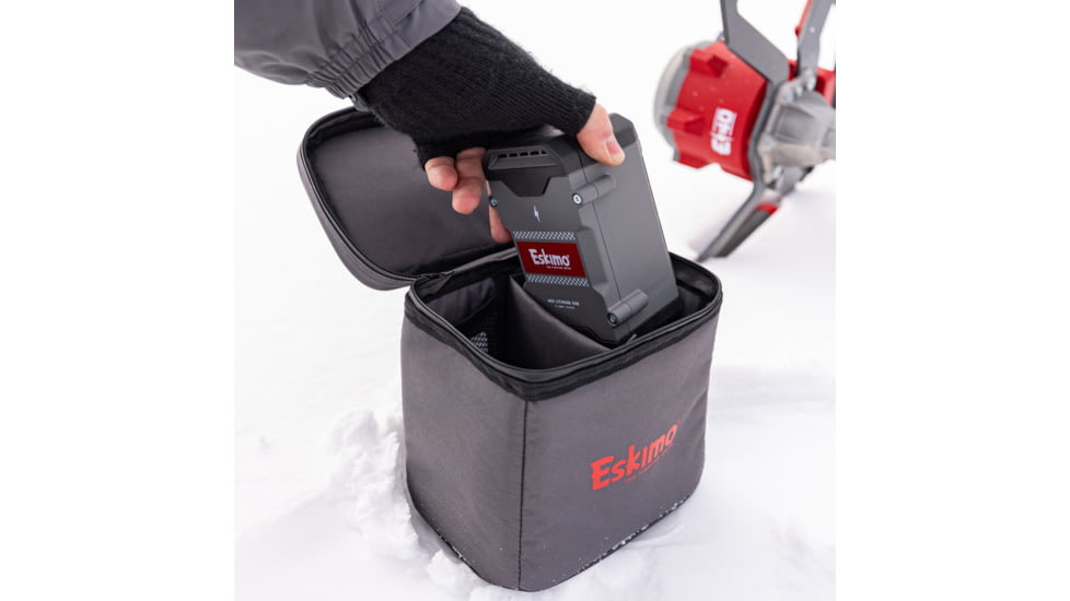 Eskimo Battery Bag, Interior Pockets, 2 Batteries, Gray, 46080