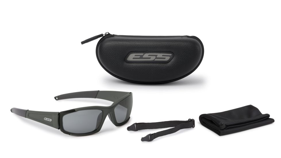 ESS CDI Ballistic Sunglasses, Matte Olive Frame, Smoke Gray Lens, Small / Medium Fit, EE9002-04