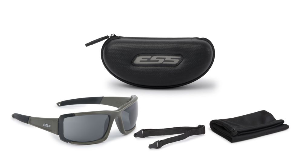 ESS CDI Max Ballistic Sunglasses, Matte Olive Frame, Smoke Gray Lens, Medium / Large Fit, EE9003-03