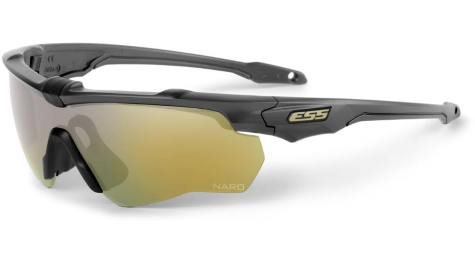 ESS Craftsman CrossBladeNARO Sunglasses, Carbon Gray Frame, Mirrored Brass Lens, Medium/Small, EE9034-21