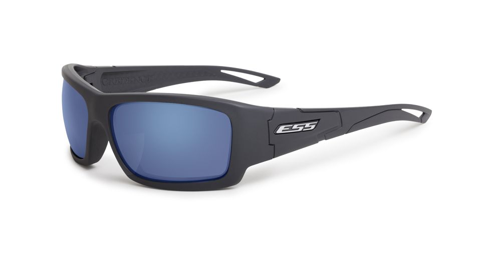 ESS Credence Ballistic Sunglasses, Matte Dark Gray Frame, Mirrored Blue Lens, Large Fit, EE9015-15