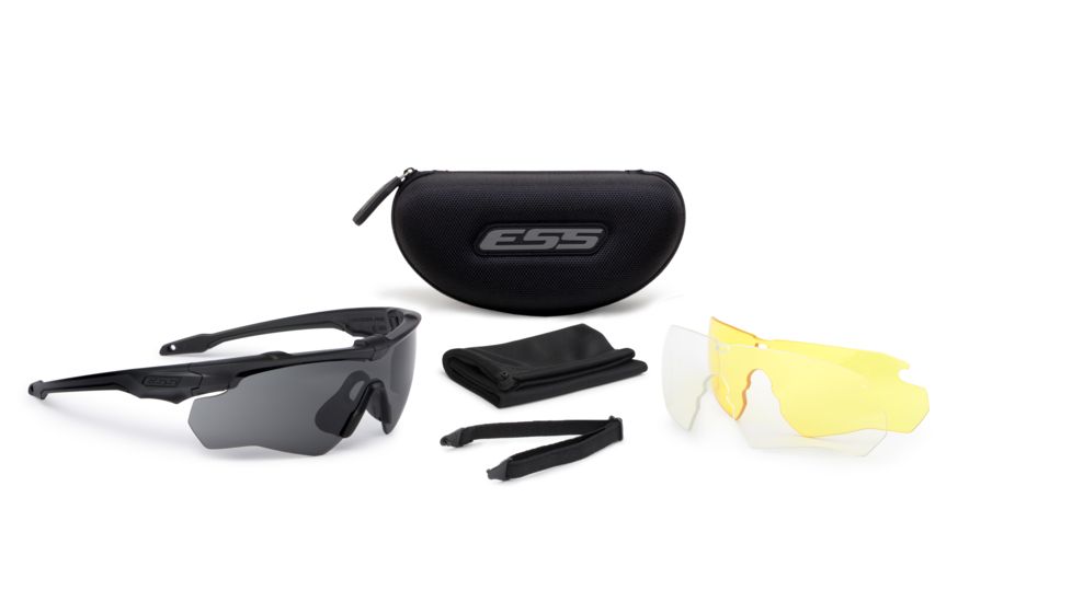 ESS CrossBlade 3LS Shooting Glasses, Black, EE9032-07