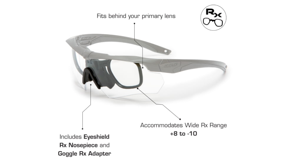 ESS Crossbow 2X Eyeshields Shooting Safety Glasses, Coyote Brown Frame 740-0463