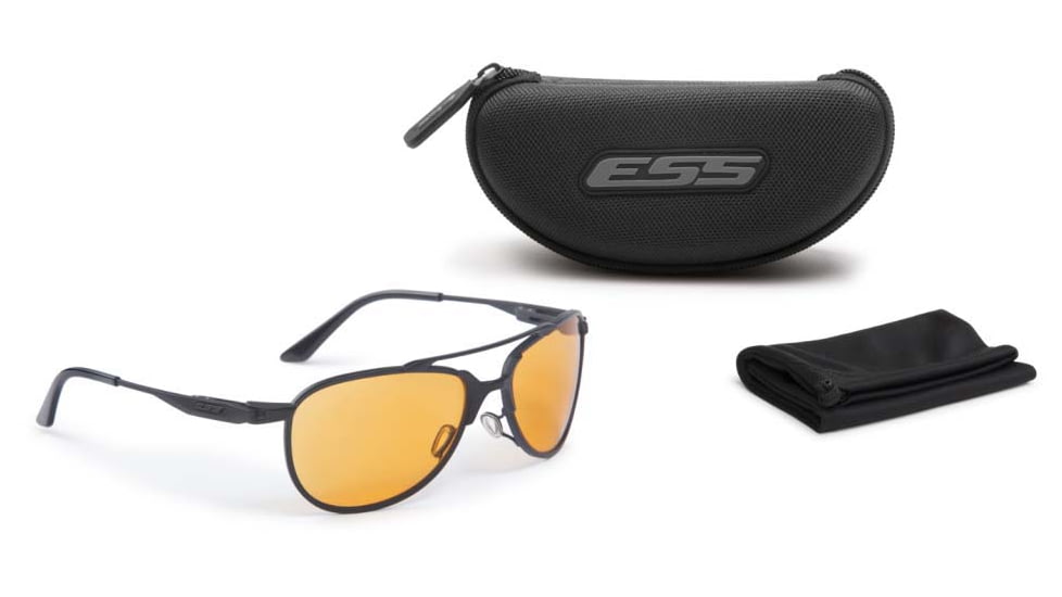 ESS inVINCEible Aviator Sunglasses, Black/HD Orange Rust, Medium, EE4062-02