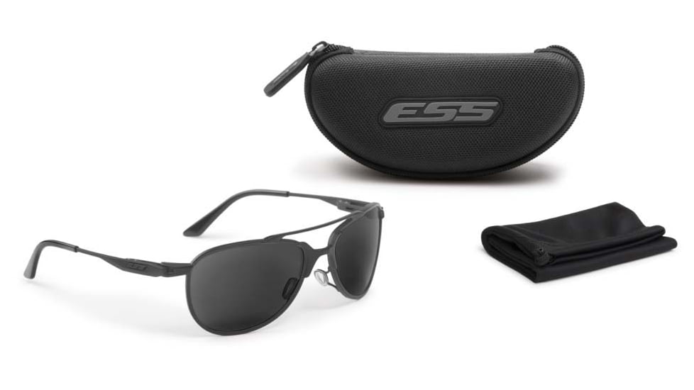 ESS inVINCEible Aviator Sunglasses, Black/Smoke Gray, Medium, EE4062-01