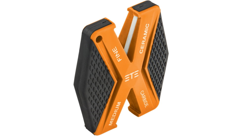 ETE Super V Ceramic/Carbide, 3.3in X 2.9in X .85in, ABS Handle, Grit Fine L Medium, Use Carbide Insert For Medium Sharpening, Ceramic For Fine Edge, ETES5020