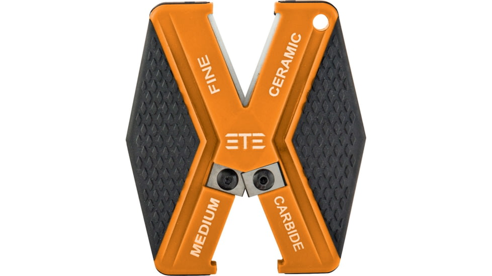 ETE Super V Ceramic/Carbide, 3.3in X 2.9in X .85in, ABS Handle, Grit Fine L Medium, Use Carbide Insert For Medium Sharpening, Ceramic For Fine Edge, ETES5020