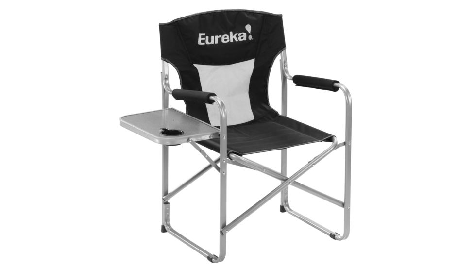 Eureka Directors Chair w/ Side table, Black/White 2571117