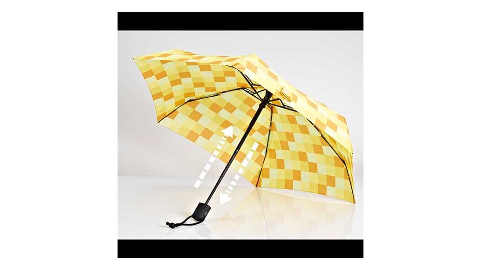 EuroSCHIRM Dainty Automatic Umbrella, Yellow Squares, Yellow, 2 Year MFG Warranty, ESC-06816