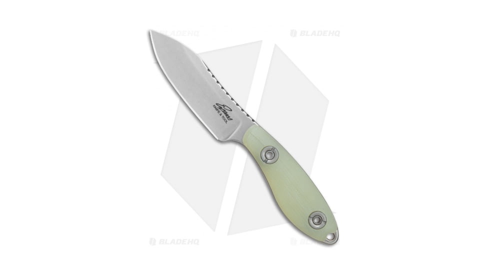 Evans Knives Companion Fixed Blade Knife, 2.875in, CPM 20CV, Drop Point Blade, G-10, Jade Handle, Jade/Gray, 6.00 inch, BHQ-82143