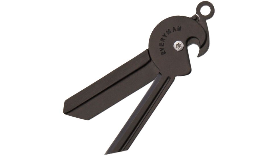 Everyman Porter Key Knife Folding Knife,1.25in,3Cr13 Stainless Steel,Standard Edge,Black Handle EMPKK