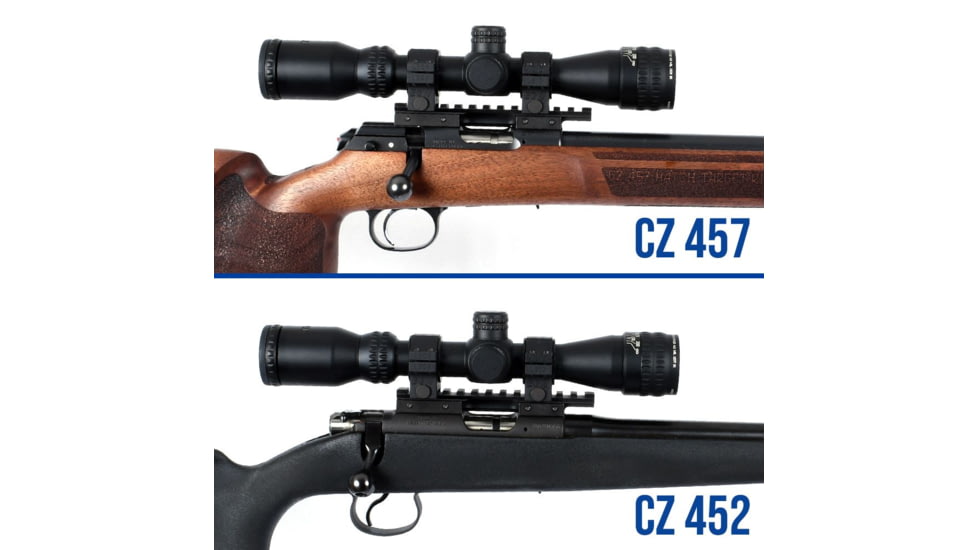 Evolution Gun Works HD Picatinny Scope Mount, CZ 452/CZ 453/CZ 455/CZ 511, Standard Action, 0 MOA, Matte Black Hardcoat, 80910