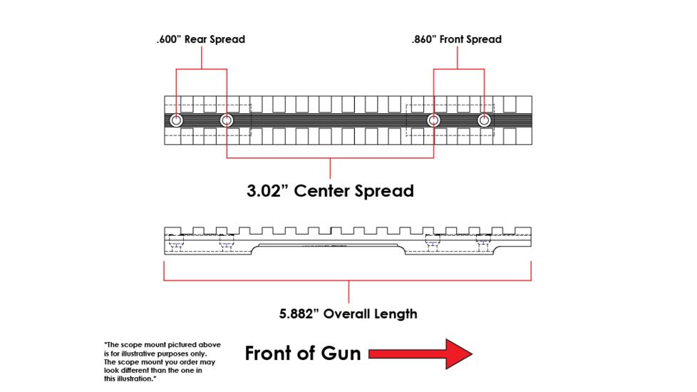 Evolution Gun Works Mossberg MVP 5.56, 204 Picatinny Rail Mount 20 MOA, 5.56/.223, Aluminum, Matte Black, 45602