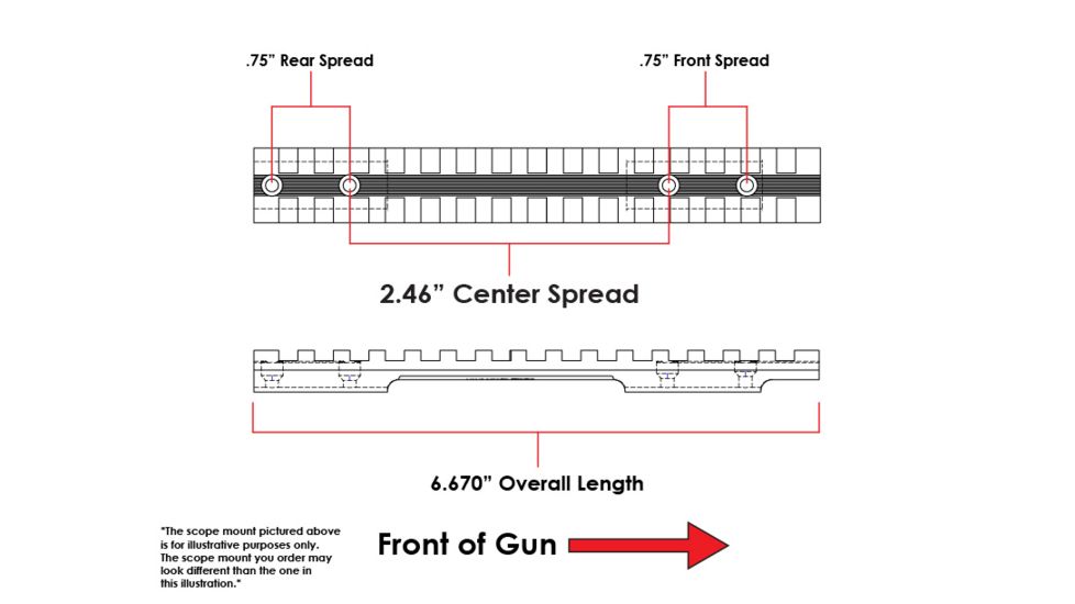 Evolution Gun Works Picatinny Scope Mount, Remington Model 710/Remington Model 770, Long Action, 0 MOA, Black, 40900