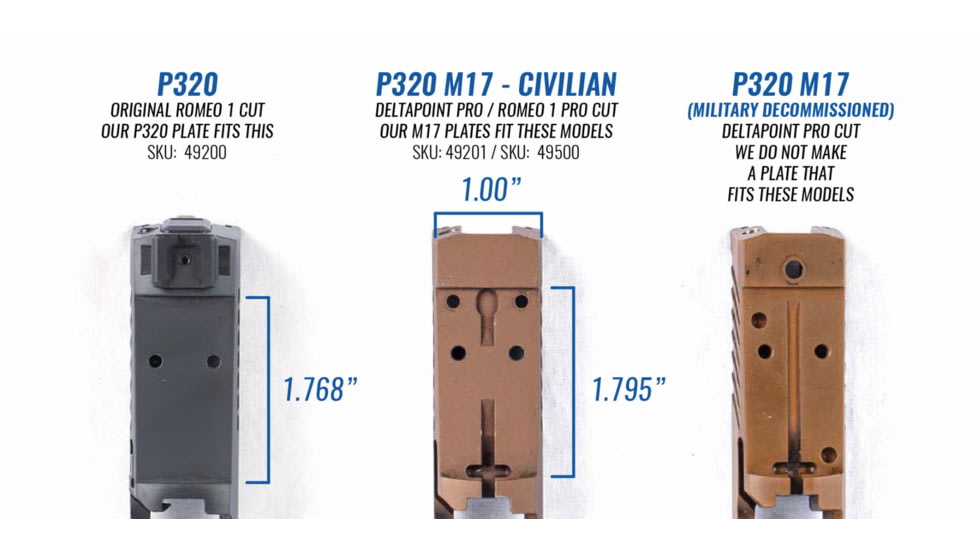 Evolution Gun Works Sig Sauer P320 RX/P320 X-Five Adapter Plate, Black, 49200
