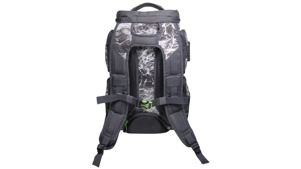 Evolution Outdoor Large Mouth Double Decker Tackle Backpack, Mossy Oak Elements / Grey / White / Green, 18in x 16in x 7.5in, 34002-EV