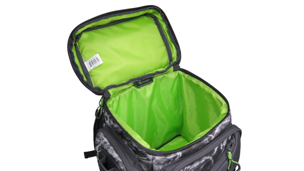 Evolution Outdoor Large Mouth Double Decker Tackle Backpack, Mossy Oak Elements / Grey / White / Green, 18in x 16in x 7.5in, 34002-EV
