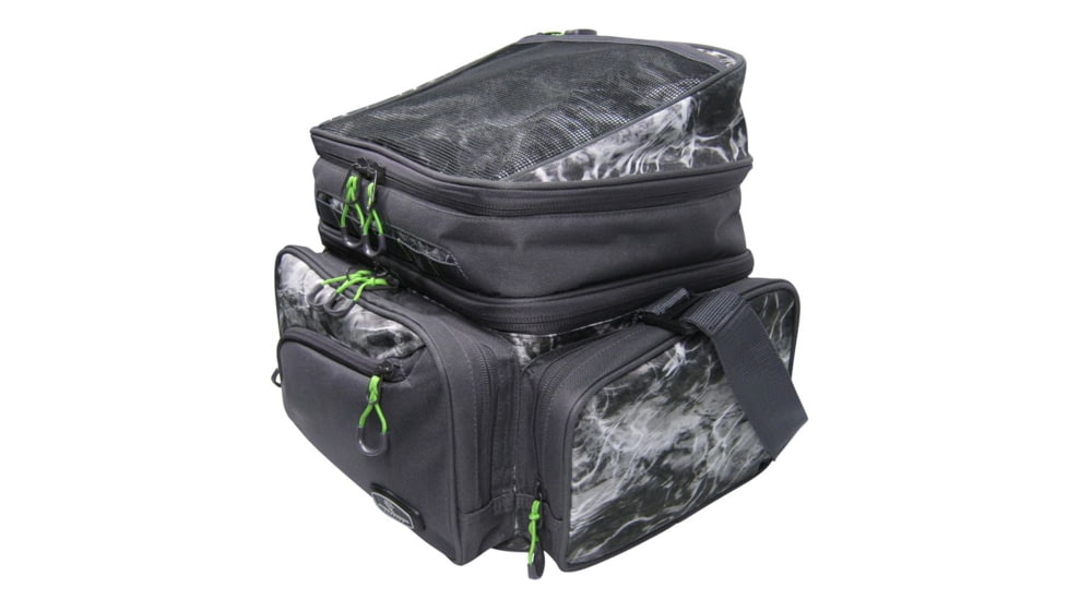 Evolution Outdoor Large Mouth Pro Performance Tackle Bag, Mossy Oak Elements / Grey / White / Green, 13.5in x 16in x 11.50in, 31020-EV