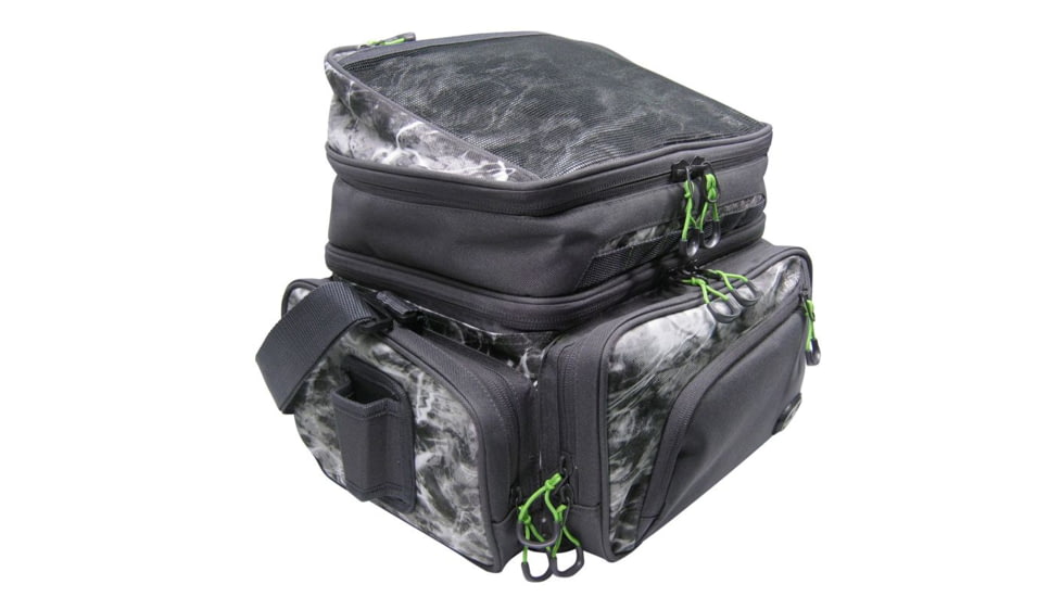 Evolution Outdoor Large Mouth Pro Performance Tackle Bag, Mossy Oak Elements / Grey / White / Green, 13.5in x 16in x 11.50in, 31020-EV