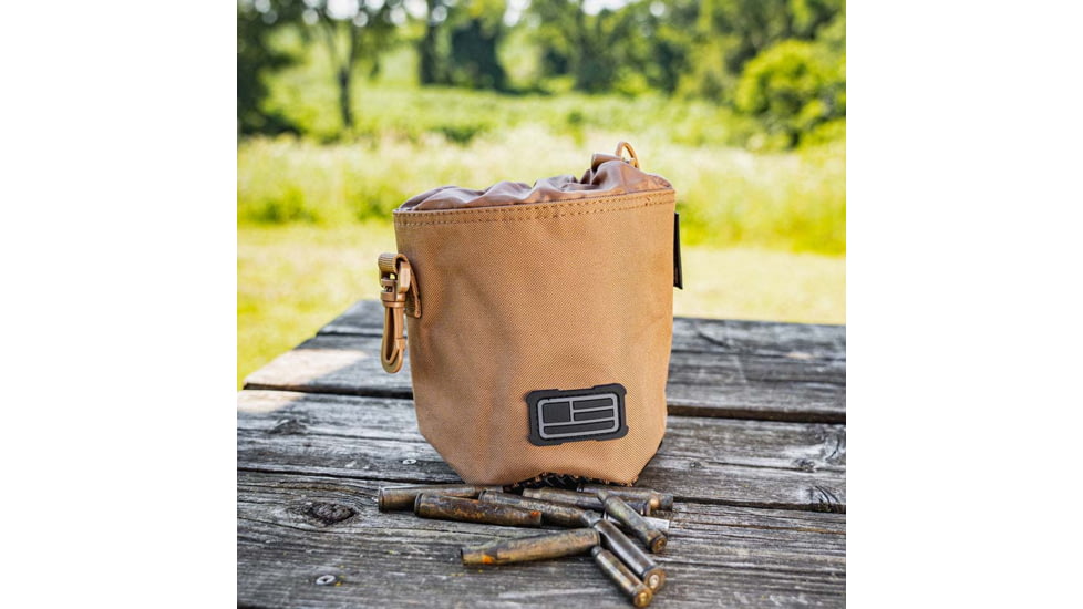 Evolution Outdoor Tactical Brass Bag, Polyester, Rubber Mesh Bottom, Cinch Top, Roll-Up Storage, Coyote