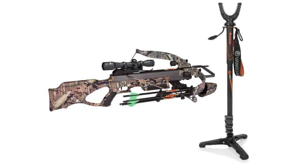 Excalibur Crossbow Matrix 310 Crossbow, w/SMF Scope Mossy Oak Infinity, 3200 W/ Vanguard Veo Shooting Stick