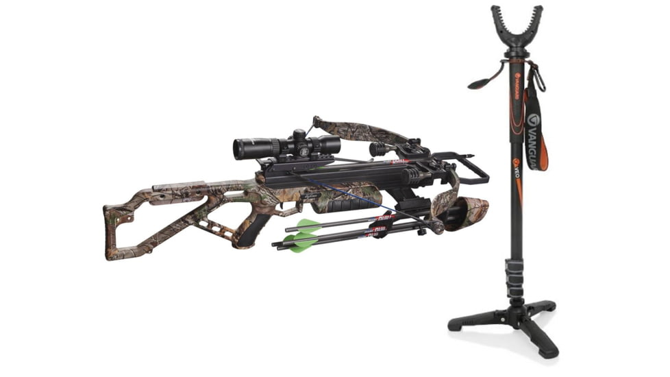 Excalibur Crossbow Micro 355 Crossbow, Realtree Xtra TactZone Package, 3355 W/ Vanguard Veo Shooting Stick