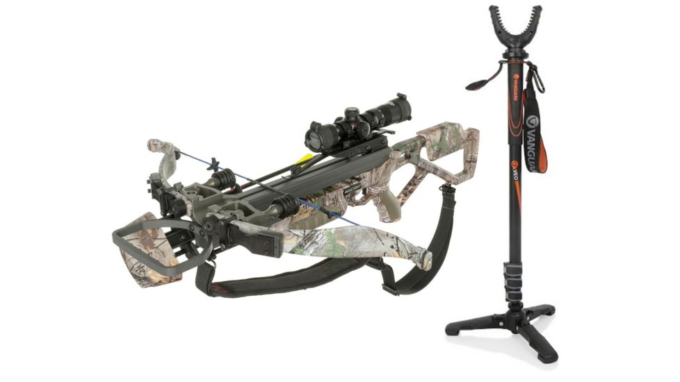 Excalibur Crossbow Micro Elite 335, Crossbow RT Xtra TactZone Pkg., E95837 W/ Vanguard Veo Shooting Stick