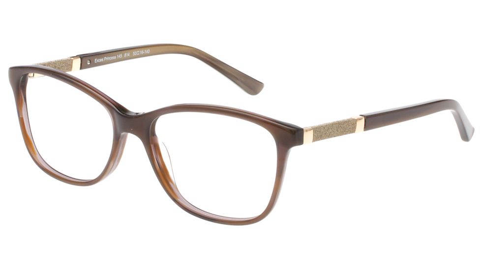 Exces Princess 145 Eyeglasses, Women's, Brown-Gold, 53-16-140, EXP145814