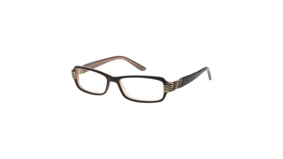 Exces Princess 116 Eyeglasses - Black-Pink-Gold Frame w/ Clear Lenses,Size 53-15-135 P116-599