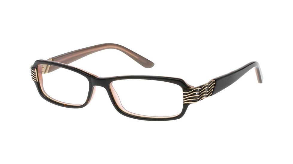 Exces Princess 116 Eyeglasses - Black-Pink-Gold Frame w/ Clear Lenses,Size 53-15-135 P116-599