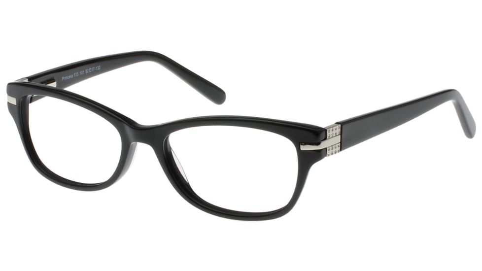 Exces Princess 133 Single Vision Prescription Eyeglasses, Black/Silver Frame, EXP133101SV
