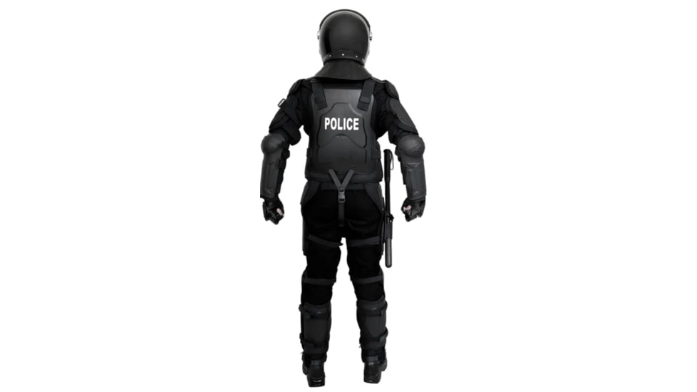 ExecDefense USA TURBO-X Riot Suit, Black &amp; Dark Navy Blue, Universal Size, TURBO-X