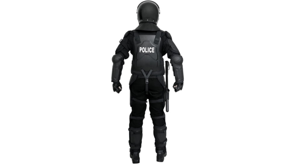 ExecDefense USA TURBO-X Riot Suit, Black &amp; Dark Navy Blue, Universal Size, TURBO-X