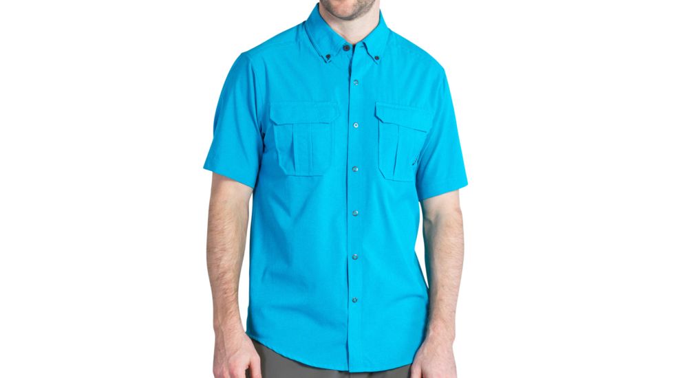 ExOfficio Air Space Short Sleeve Shirt - Men's-Deep Sea-Small