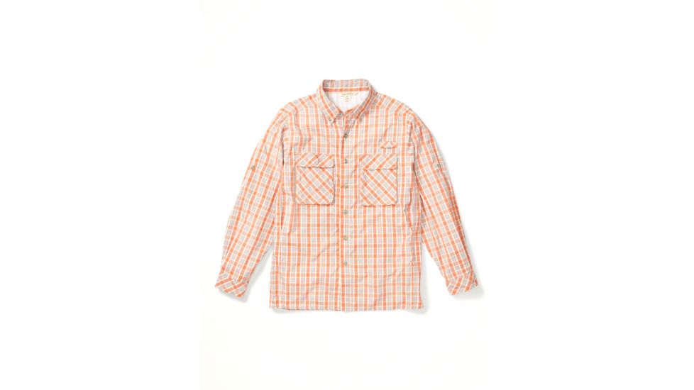 ExOfficio Air Strip Check Plaid Long Sleeve Shirt - Mens, Gold Flame, Small, 1001-3159-2304-S