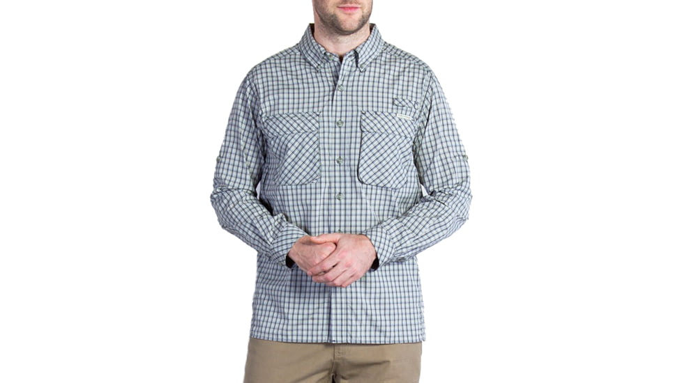 ExOfficio Air Strip Micro Plaid Long Sleeve Shirt - Men's-Black/White-Small