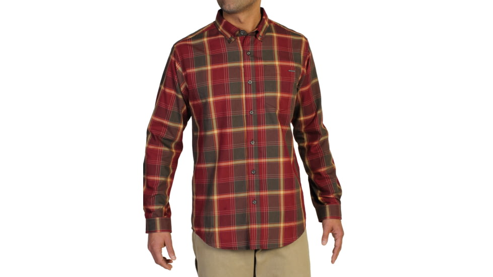 Arabica Plaid Long Sleeve Shirt - Mens -Tango-Medium