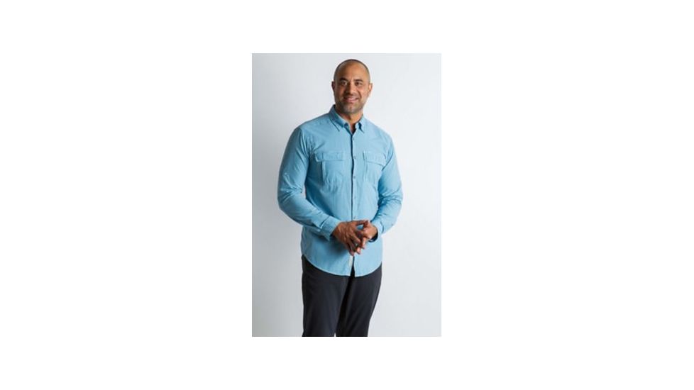 ExOfficio BA Halo Check Long Sleeve Shirt Men's, Navy Check, L 11012856-5595_L