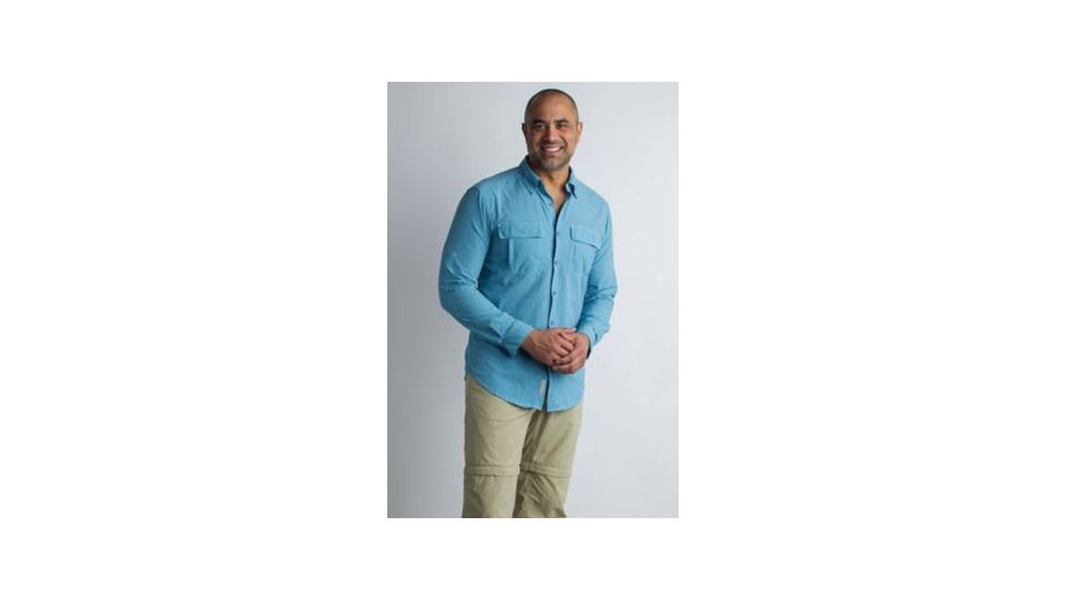 ExOfficio BA Halo Check Long Sleeve Shirt Men's, Navy Check, L 11012856-5595_L
