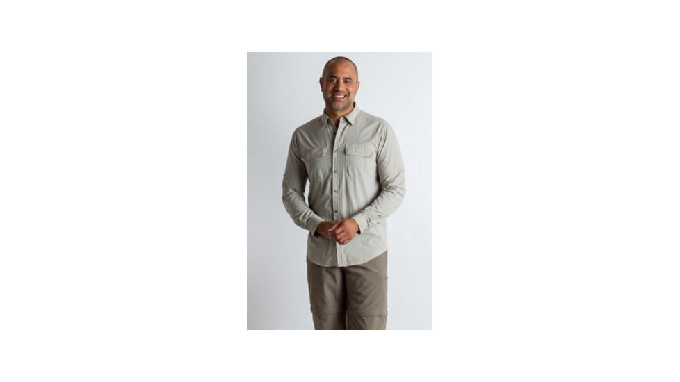 ExOfficio BA Halo Check Long Sleeve Shirt Men's, Khaki Check, L 11012856-8365_L