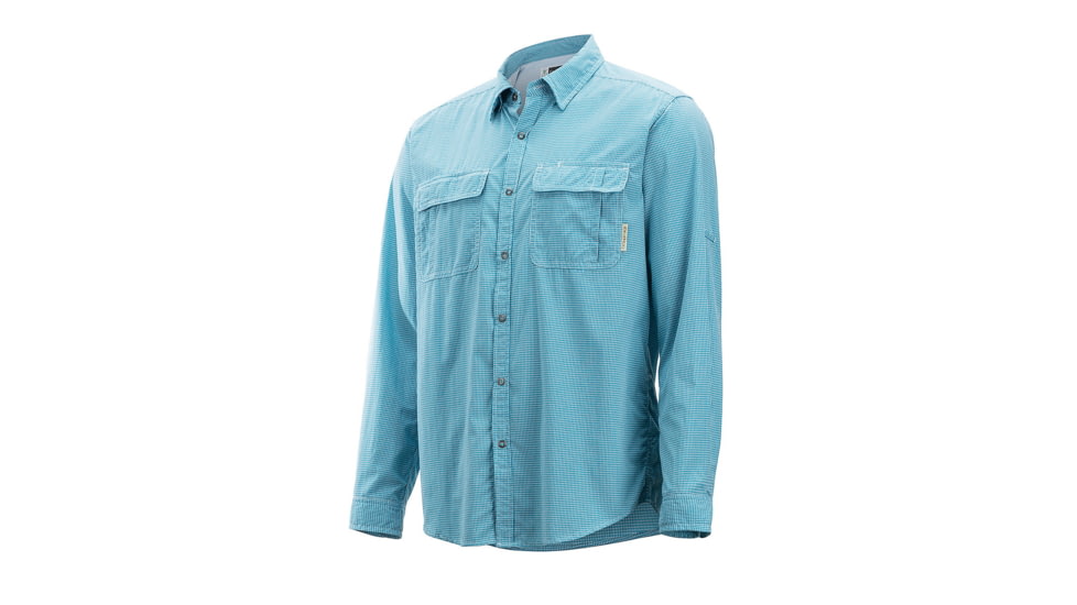 ExOfficio BugsAway Halo Check Long Sleeve - Men's, Dk Navy Check, Extra Large, 1101-2856-Dk Navy Check-XL