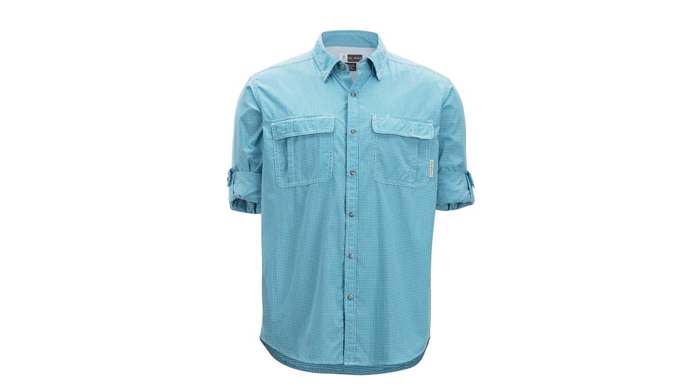 ExOfficio BugsAway Halo Check Long Sleeve - Men's, Dk Navy Check, Large, 1101-2856-Dk Navy Check-L