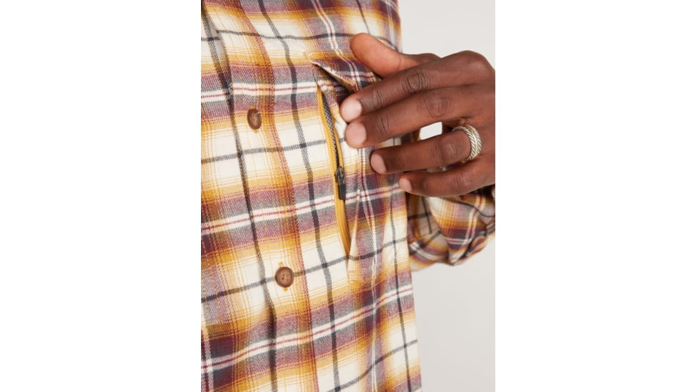 ExOfficio BugsAway Redding Midweight Flannel Long Sleeve - Mens, Dijon, Small, 1101-3352-2600-S