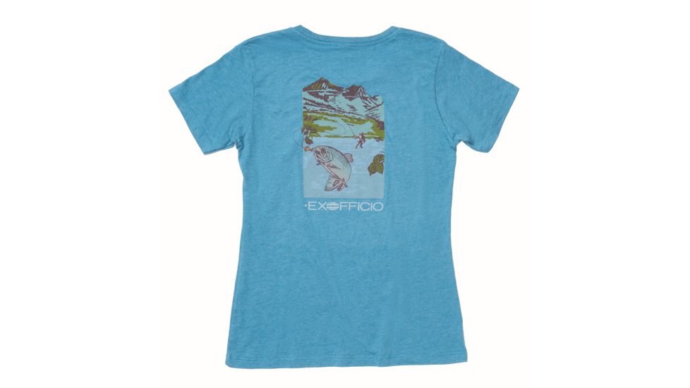 ExOfficio Demo, Escape Tee Short Sleeve Shirt - Women's, Atlantic Heather, Medium, 2012-3363-ATLTICHTHR-M-DM