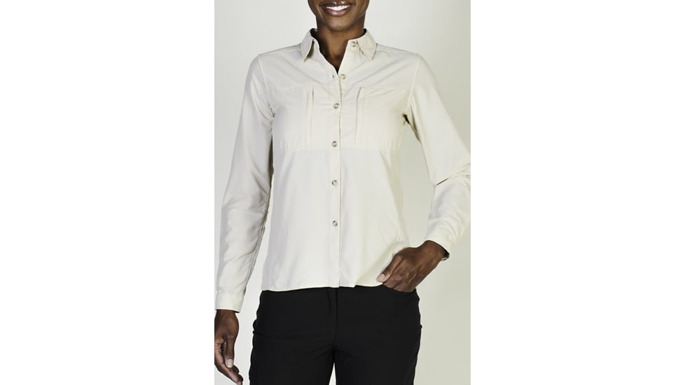ExOfficio Dryflylite Long Sleeve Shirt - Women's-Bone-Large