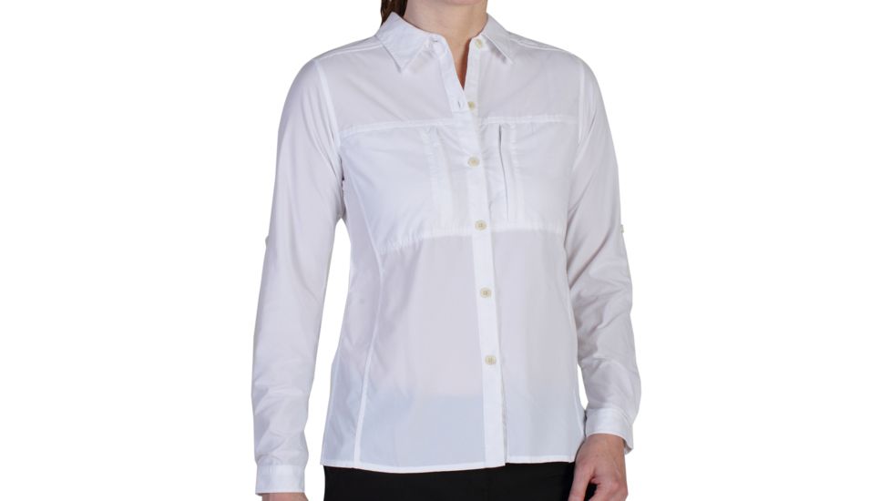 ExOfficio Dryflylite Long Sleeve Shirt - Women's-White-X-Small