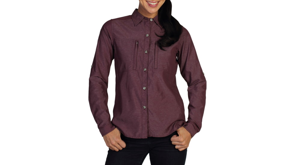ExOfficio Dryflylite Long Sleeve Shirt - Women's-Antique-X-Small