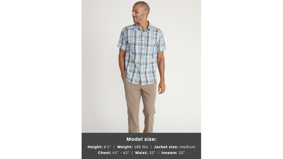 ExOfficio Estacado Short Sleeve Shirt - Mens, Clear Blue, Large, 1002-3249-5440-L