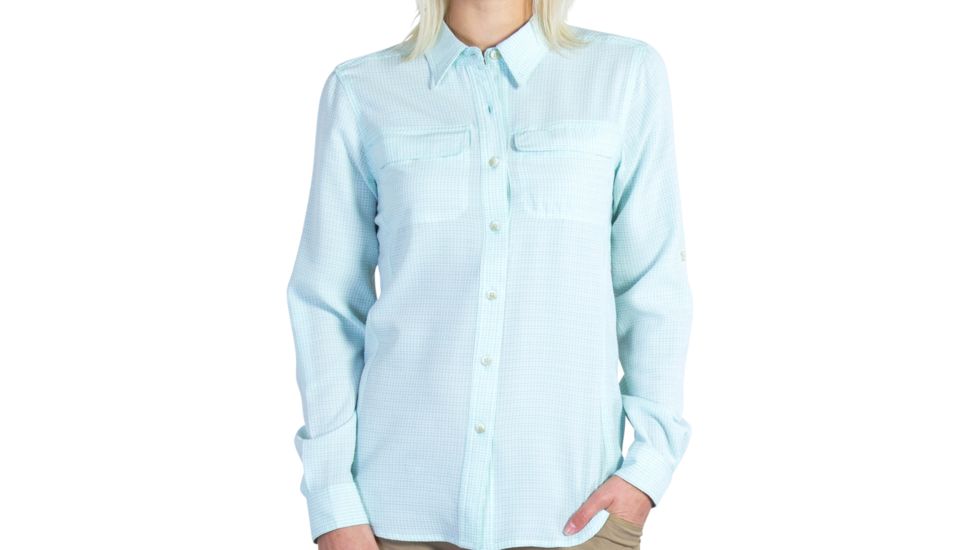 ExOfficio Gill Long Sleeve Shirt - Women's-Tourmaline Check-Small