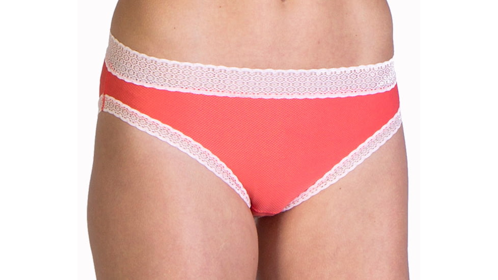 ExOfficio Give-N-Go Lacy Bikini Brief - Women's-Hot Coral-X-Small
